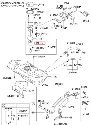 FILTER ASSY-FUEL 31911-4D500 (Original, New)