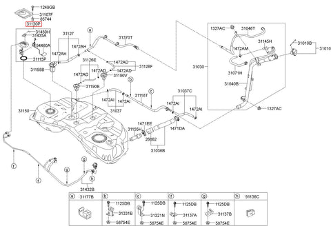 PLATE & SENDER ASSY-SUCTION 31130-B1000 (Original, New)