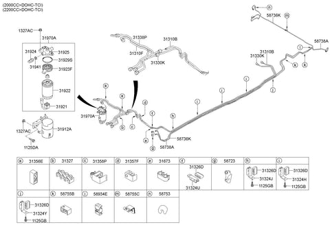 TUBE-FUEL FEED <br>31310-2B500, <br>313102B500, <br>31310 2B500 <br>(Original, New)