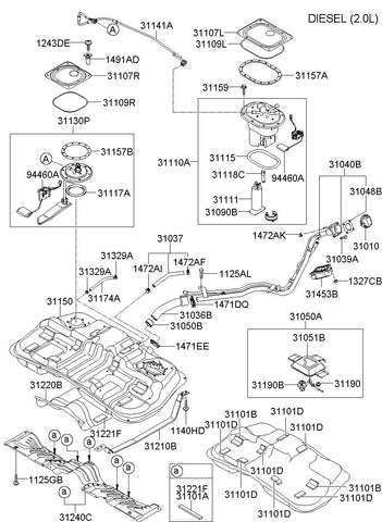 TANK ASSY-FUEL <br>31150-2E810, <br>311502E810, <br>31150 2E810 <br>(Original, New)