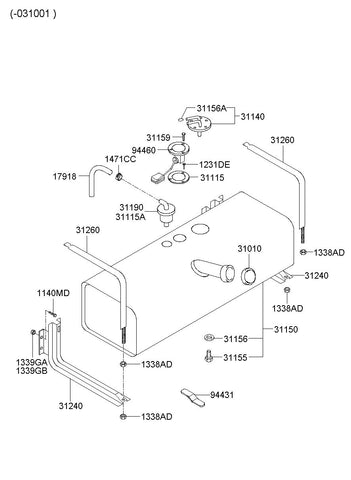 STRAP ASSY-FUEL TANK <br>31260-5K000, <br>312605K000, <br>31260 5K000 <br>(Original, New)