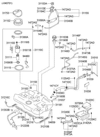 FUEL PUMP & SENDER MODULE ASSY <br>31110-3R700, <br>311103R700, <br>31110 3R700 <br>(Original, New)