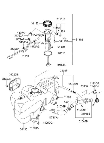 PIPE & GAUGE ASSY 31102-4F800 311024F800 31102 4F800
