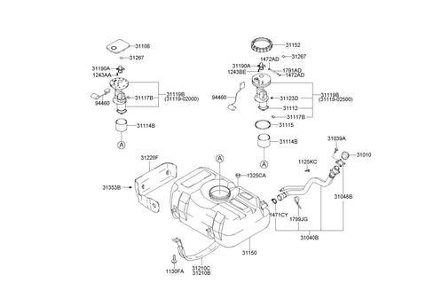 FILTER-FUEL PUMP <br>31112-3T000, <br>311123T000, <br>31112 3T000 <br>(Original, New)