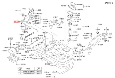 SENDER ASSY-SUCTION 94430-26100 (Original, New)