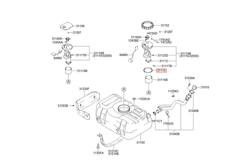 PACKING-FUEL PUMP PLATE 31115-2P900 (Original, New)