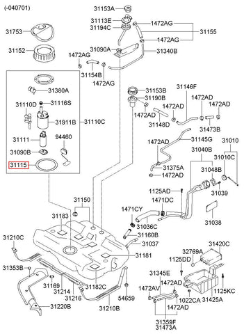 PACKING-FUEL PUMP 31115-2D000 (Original, New)