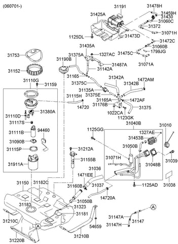 SENSOR-FUEL TANK PRESSURE <br>31435-2J000, <br>314352J000, <br>31435 2J000 <br>(Original, New)