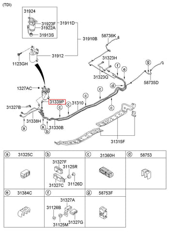 HOSE-FEED TO FILTER 31339-2H900 (Original, New)