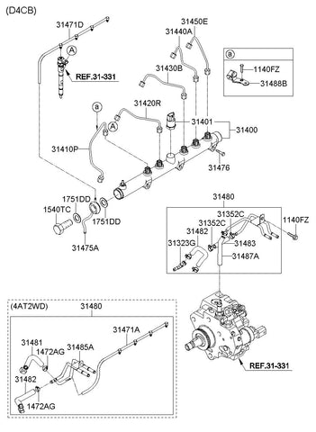 HOSE ASSY-FUEL RETURN 31480-4A801 314804A801 31480 4A801