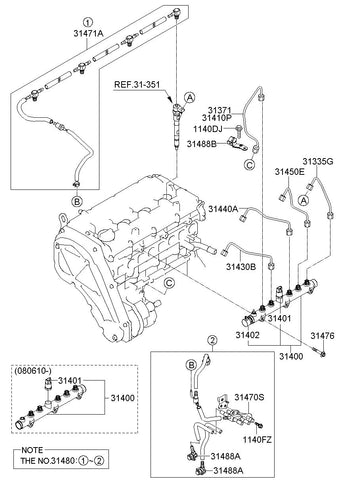 TUBE-FUEL <br>31410-4A511, <br>314104A511, <br>31410 4A511 <br>(Original, New)