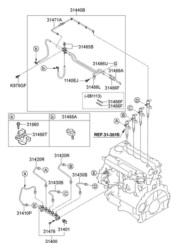 [ORIGINAL] F/BLOCK & HOSE ASSY 31480-2A406 314802A406 31480 2A406