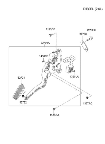 [ORIGINAL] PEDAL ASSY-ACCELERATOR 32700-2E300 327002E300 32700 2E300