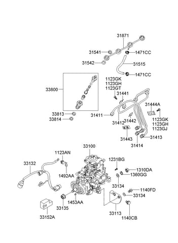 NOZZLE & HOLDER ASSY-INJECTION <br>33800-42110, <br>3380042110, <br>33800 42110 <br>(Original, New)