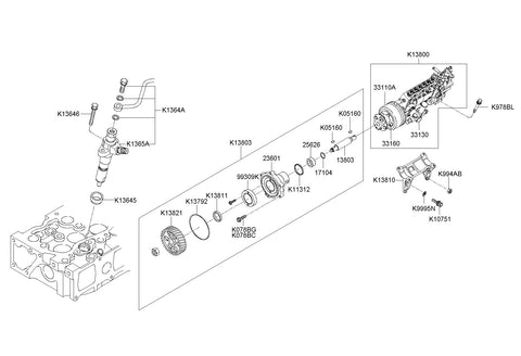 NOZZLE & HOLDER ASSY-INJECTION <br>0K87T-13640, <br>0K87T13640, <br>0K87T 13640 <br>(Original, New)