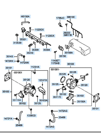 BODY ASSY-THROTTLE <br>35100-02820, <br>3510002820, <br>35100 02820 <br>(Original, New)