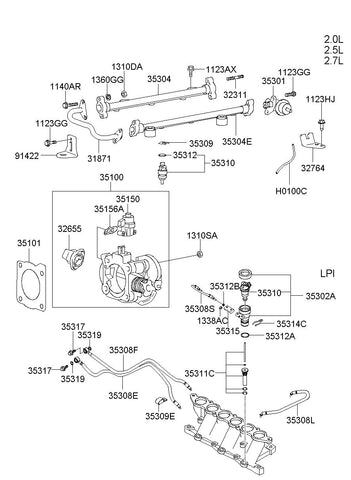 INJECTOR COMPLETE <br>35302-3C200, <br>353023C200, <br>35302 3C200 <br>(Original, New)