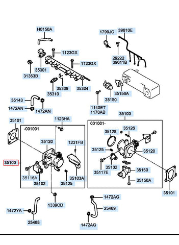 BODY ASSY-THROTTLE 35100-25400 3510025400 35100 25400