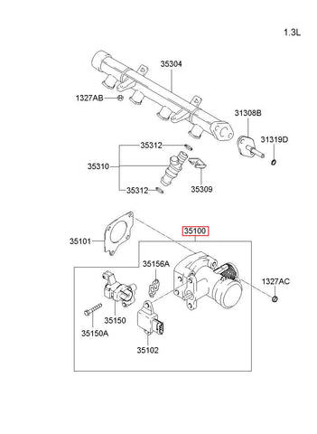 BODY ASSY-THROTTLE 35100-22700 (Original, New)