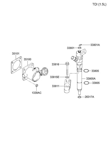 INJECTOR ASSY-FUEL <br>33800-4A160, <br>338004A160, <br>33800 4A160 <br>(Original, New)