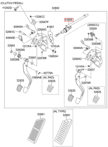 CLUTCH MASTER/CYLINDER & HOSE 41605-3X100 (Original, New)