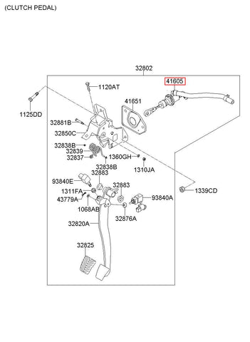 CLUTCH MASTER/CYLINDER & HOSE 41605-2S000 (Original, New)