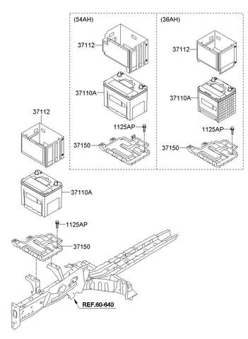 TRAY ASSY-BATTERY <br>37150-2K450, <br>371502K450, <br>37150 2K450 <br>(Original, New)