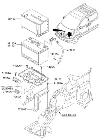 TRAY ASSY-BATTERY <br>37150-4H000, <br>371504H000, <br>37150 4H000 <br>(Original, New)