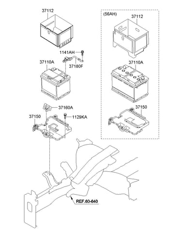 TRAY ASSY-BATTERY <br>37150-2V000, <br>371502V000, <br>37150 2V000 <br>(Original, New)