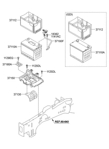 TRAY ASSY-BATTERY <br>37150-3V100, <br>371503V100, <br>37150 3V100 <br>(Original, New)