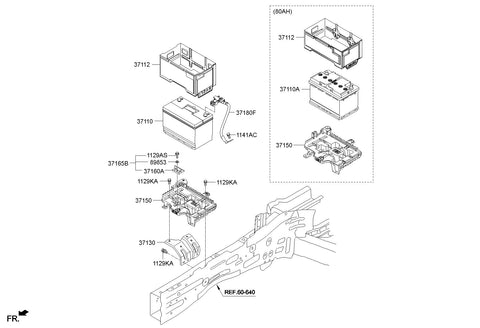 TRAY ASSY-BATTERY <br>37150-2W100, <br>371502W100, <br>37150 2W100 <br>(Original, New)