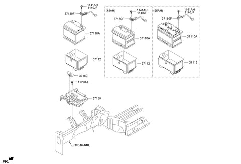 TRAY ASSY-BATTERY <br>37150-A7100, <br>37150A7100, <br>37150 A7100 <br>(Original, New)