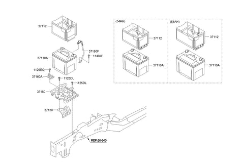 TRAY ASSY-BATTERY <br>37150-2T100, <br>371502T100, <br>37150 2T100 <br>(Original, New)