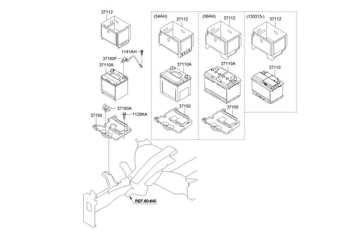 TRAY ASSY-BATTERY <br>37150-1R370, <br>371501R370, <br>37150 1R370 <br>(Original, New)