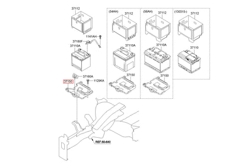 TRAY ASSY-BATTERY 37150-1R360 (Original, New)