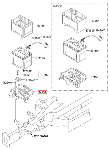 TRAY ASSY-BATTERY 37150-3W000 (Original, New)