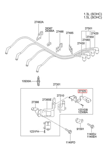 CONDENSER ASSY-IGNITION COIL 27325-22610 (Original, New)