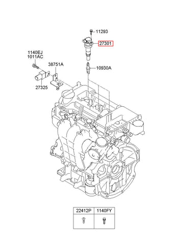 COIL ASSY-IGNITION 27301-04000 (Original, New)