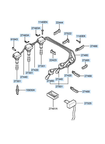 PLUG ASSY-SPARK <br>27410-23700, <br>2741023700, <br>27410 23700 <br>(Original, New)