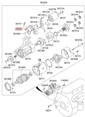 RELAY ASSY-GLOW PLUG 36860-42011 3686042011 36860 42011