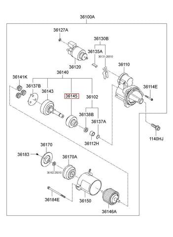 CLUTCH-OVER RUNNING 36145-3C151 (Original, New)