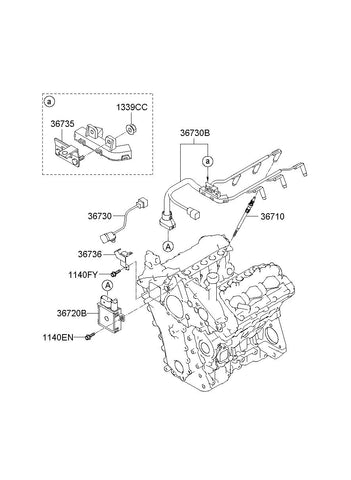 WIRING ASSY-GLOW PLUG <br>36730-3A000, <br>367303A000, <br>36730 3A000 <br>(Original, New)