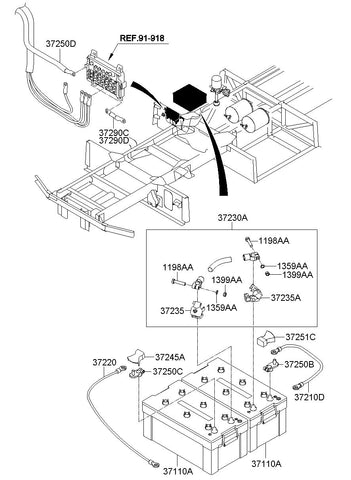 CABLE ASSY-BATTERY TO RELAY <br>37210-6J020, <br>372106J020, <br>37210 6J020 <br>(Original, New)