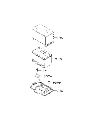 TRAY ASSY-BATTERY <br>37150-2B100, <br>371502B100, <br>37150 2B100 <br>(Original, New)