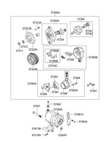 GENERATOR ASSY <br>37300-45001, <br>3730045001, <br>37300 45001 <br>(Original, New)