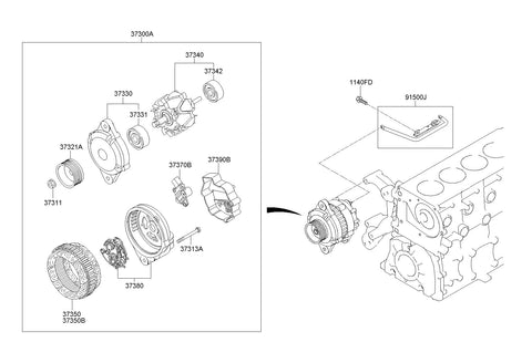 [ORIGINAL] GENERATOR ASSY 37300-48100 3730048100 37300 48100