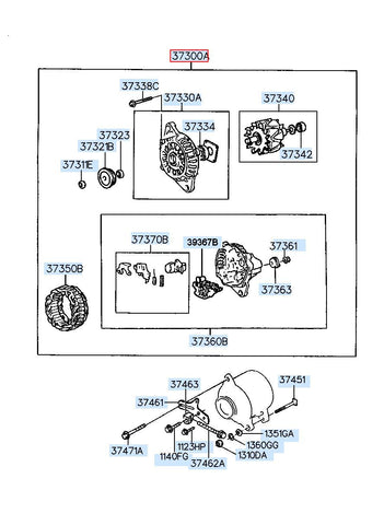 GENERATOR ASSY 37300-2F350 (Original, New)