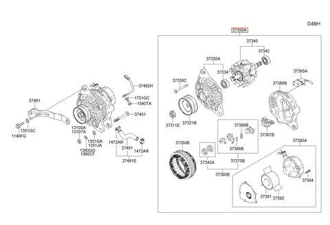 GENERATOR ASSY 37300-4X503 (Original, New)