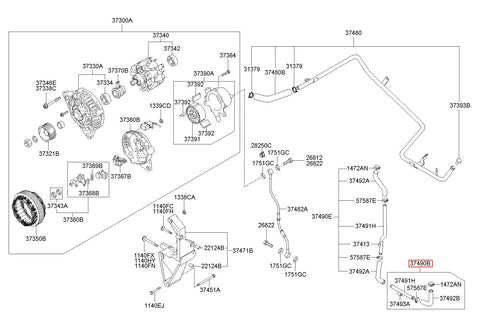 PIPE- OIL DRAIN 37490-4A010 (Original, New)