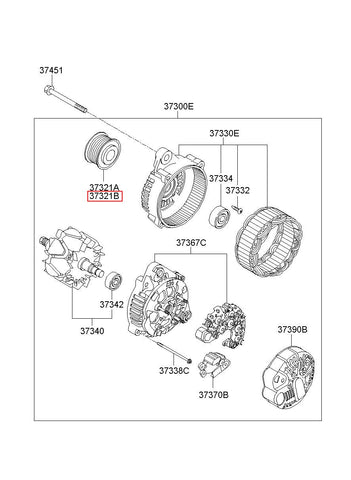 PULLEY-GENERATOR 37320-2E010 (Original, New)